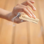 smoke coming from a very thick palo santo piece (a beautiful wood - this one is from Peru)